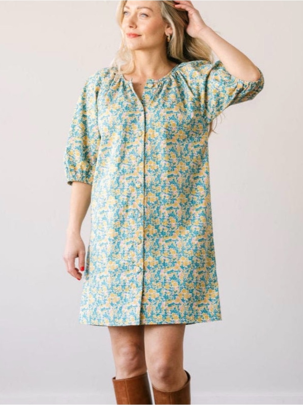 Sunshine Tienda PARADISE FLORAL CATALINA MINI DRESS Floral Cotton NWT